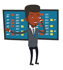 Image showing Stockbroker at stock exchange vector illustration.