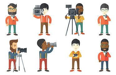 Image showing Vector set of media people characters.