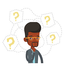 Image showing Young businessman thinking vector illustration.