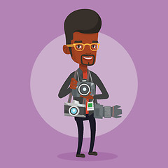 Image showing Photographer taking photo vector illustration.