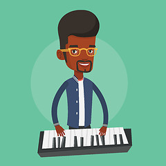 Image showing Man playing piano vector illustration.