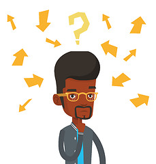 Image showing Young businessman thinking vector illustration.