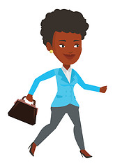 Image showing Happy businesswoman running vector illustration.