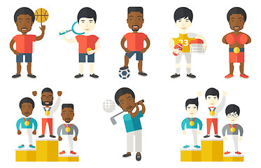 Image showing Vector set of sport characters.