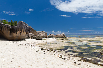 Image showing rocks on seychelles island beach in indian ocean