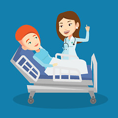 Image showing Doctor visiting patient vector illustration.