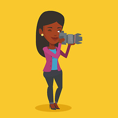 Image showing Photographer taking photo vector illustration.