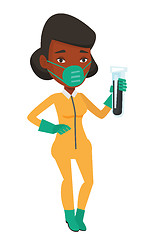 Image showing Scientist with test tube vector illustration.