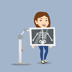 Image showing Patient during x ray procedure vector illustration