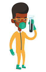 Image showing Scientist with test tube vector illustration.