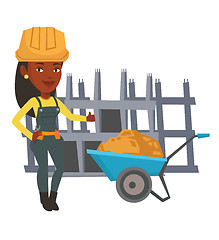 Image showing Builder giving thumb up vector illustration.