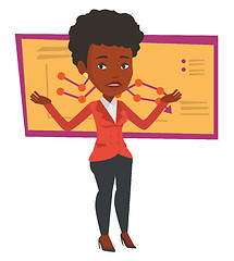 Image showing Bancrupt business woman vector illustration.