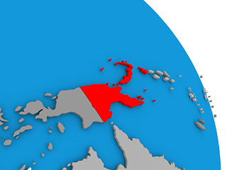 Image showing Papua New Guinea on globe
