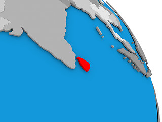 Image showing Sri Lanka on globe