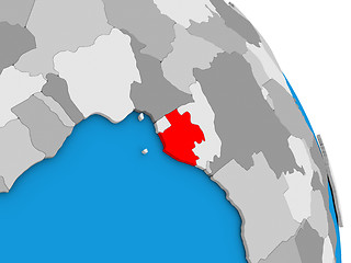 Image showing Gabon on globe