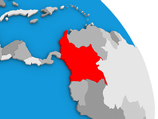 Image showing Colombia on globe