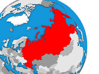 Image showing Russia on globe