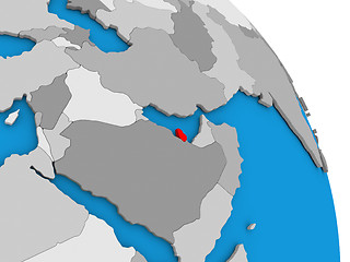 Image showing Qatar on globe