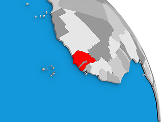 Image showing Senegal on globe