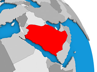 Image showing Saudi Arabia on globe