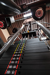 Image showing Weights in gym machine