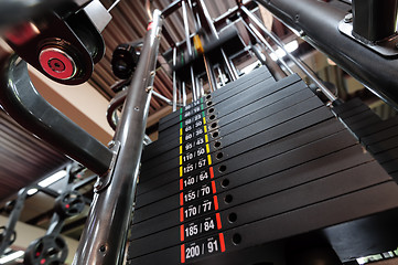 Image showing Weights in gym machine