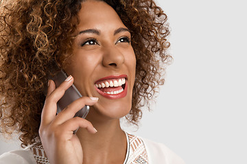 Image showing Woman talking on the phone