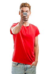 Image showing Making a  selfie