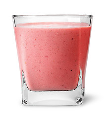 Image showing Banana strawberry smoothies in glass