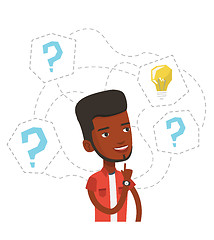 Image showing Man having business idea vector illustration.