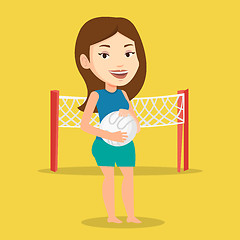 Image showing Beach volleyball player vector illustration.