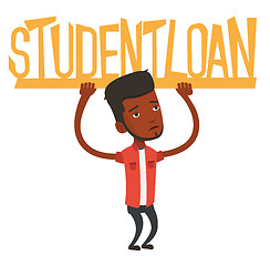 Image showing Man holding sign of student loan.