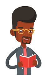 Image showing Student reading book vector illustration.