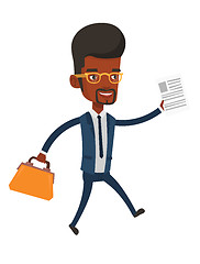 Image showing Happy businessman running vector illustration.