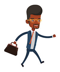 Image showing Happy businessman running vector illustration.