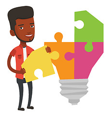 Image showing Student with light bulb vector illustration.