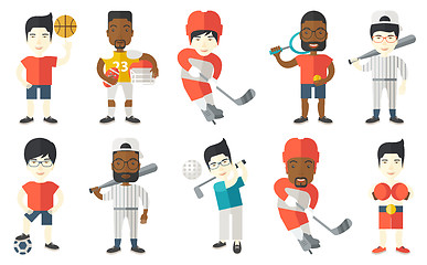 Image showing Vector set of sport characters.