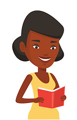 Image showing Student reading book vector illustration.