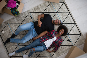 Image showing Top view of attractive young African American couple