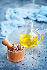 Image showing flax seed and oil