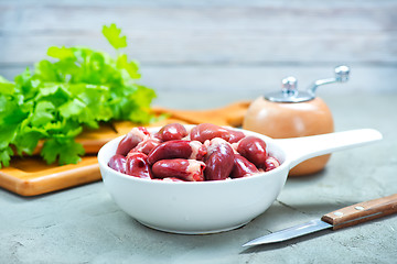 Image showing raw chicken hearts