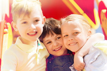 Image showing group of happy kids on children playground