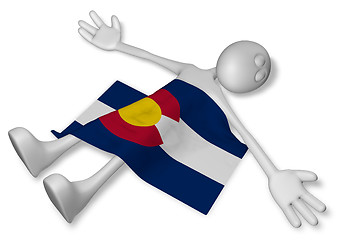 Image showing dead cartoon guy and flag of colorado - 3d illustration