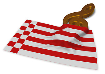 Image showing clef symbol and flag of bremen - 3d rendering