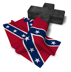 Image showing christian cross and flag of the Confederate States of America - 3d rendering