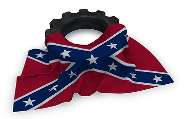 Image showing gear wheel and flag of the Confederate States of America - 3d rendering