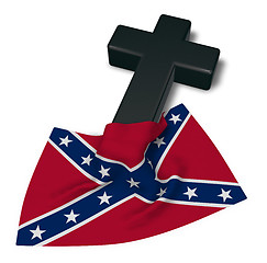 Image showing christian cross and flag of the Confederate States of America - 3d rendering