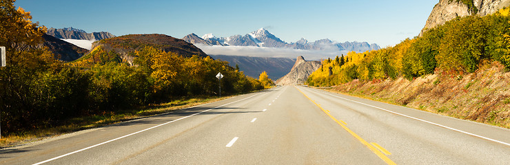 Image showing Empty Highway One Fall Season Open Road Alaska