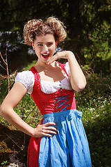 Image showing Laughing Girl in Dirndl