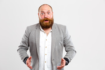 Image showing Frustrated man on empty background